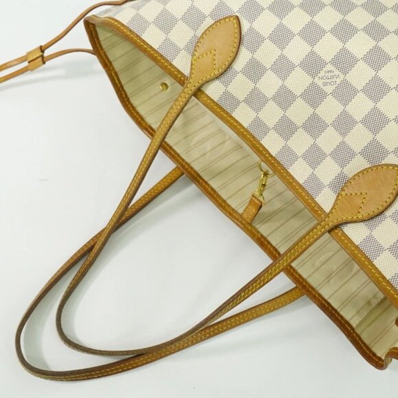 Louis Vuitton Neverfull MM N41361 Damier Azur Canvas Shoulder Tote Bag White - Picture 10 of 10